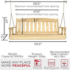 Amish Casual Heavy Duty 800 Lb Mission Treated Porch Swing - Image 6