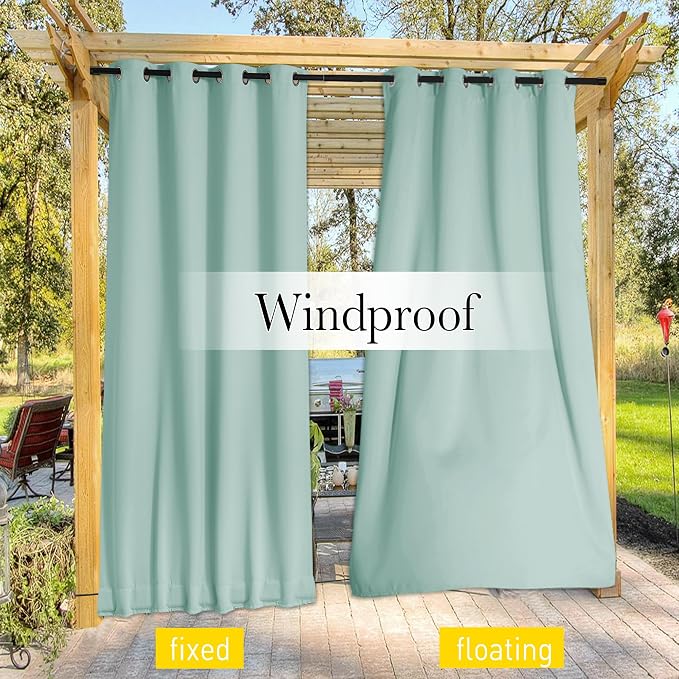 NICETOWN 2 Panels Weighted Outdoor Curtains - Image 3