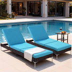HOMREST Outdoor Lounge Chairs Set of 4, Patio Wicker Chaise Lounge - Image 6