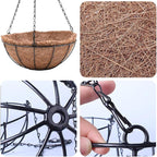 Metal Hanging Planters Basket Set of 3 Hanging Flower Pots 12 Inch Chain Round - Image 8