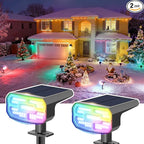 Color Changing Solar Spot Lights Outdoor Waterproof IP65, 9 Lighting Modes by JEJOT