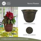 The HC Companies Sierra Round Self-Watering Pot - Image 3