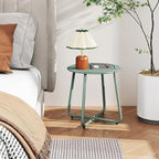 HollyHOME Round Metal Side Table, Rust-Resistant Patio Small Plant Stand - Image 8