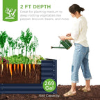 Best Choice Products 6x3x2ft Outdoor Metal Raised Garden Bed, Deep Root Box - Image 3
