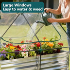 DUMOS Raised Garden Bed with Cover, Large Metal Garden Bed Mini Greenhouse - Image 3