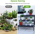 3 Tiers Metal Plant Stand, Rectangular Ladder Flower Pots Outdoor, Indoor Plant - Image 5