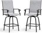 MFSTUDIO Outdoor Bar Stools Set of 2, Swivel Bar Height Patio Chairs Outdoor by MFSTUDIO