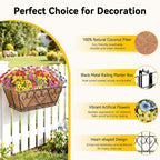 ZeeDix 16 Inch Artificial Flowers Hanging Railing Window Planter Box - Image 2