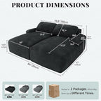 YITAHOME 80" Oversized Double Chaise Lounge, Upholstered Cloud Sofa - Image 2