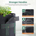 5 Pack 3 Gallon Grow Bags, Thickened Nonwoven Fabric Planter Pots - Image 3
