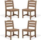SERWALL Outdoor Dining Chairs Set of 4, All-Weather HDPE Patio Chair by SERWALL