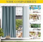 NICETOWN 2 Panels Waterproof Outdoor Curtains Fixed Grommet & Back Tab on Top & - Image 6