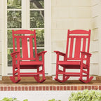 LUE BONA Outdoor Rocking Chairs Set of 4, HDPS Porch Rocker - Image 7