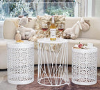 HFHOME Set of 3 Heavy-Duty Round End Table, Side Table, Coffee Table - Image 4