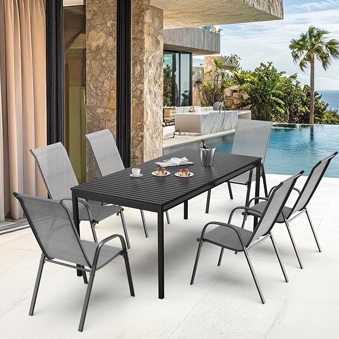 VINGLI Patio Chairs Set of 2 – Stackable Outdoor Dining Chairs - Image 7