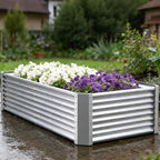 Galvanized Raised Garden Bed Kit Outdoor Patio, Deep Root Box Planter - Image 7