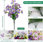 12 Bundles Artificial Pansy Flowers - Image 2