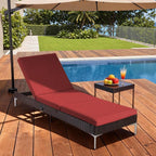 HOMREST Outdoor Lounge Chairs Set of 6, Patio Wicker Chaise Lounge - Image 6