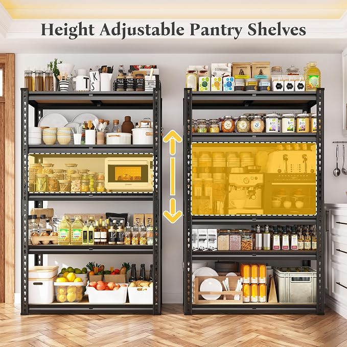5 Tier Garage Shelving 2020LBS Storage Shelves, Adjustable Heavy Duty Metal - Image 4