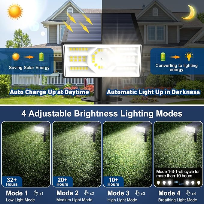Solar Spot Lights Outdoor, 6 Pack/56 LED Outdoor Lights - Image 5