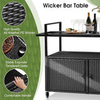 VINGLI Wicker Outdoor Bar Cart - Image 6