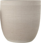 Creative Co-Op Large Matte White Embossed Stoneware Planter - Image 3