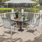 UDPATIO Patio Chairs Set of 4, Stackable Silver Outdoor Dining Chairs - Image 2