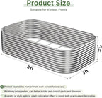 2 PCS Tall 8x3x1.5ft Galvanized Raised Garden Bed Outdoor, Metal Garden Bed - Image 2