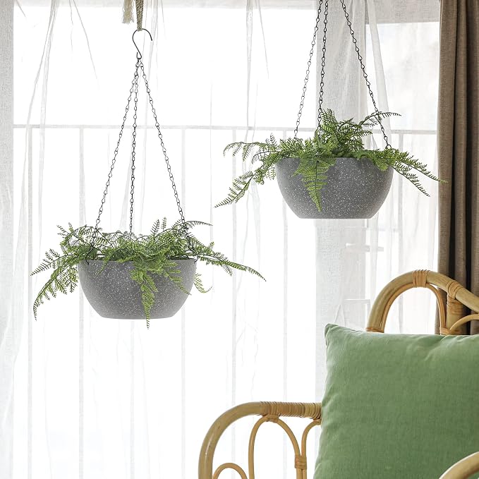 T4U Hanging Planters for Indoor Plants, 10 Inch Hanging Planter Outdoor 2 Pack - Image 9