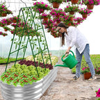 Galvanized Raised Bed with Cucumber Trellis, Garden Arch Trellis Outdoor - Image 2