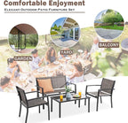 Vongrasig 4-Piece Modern Metal Textilene Patio Furniture Set - Image 5