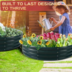 Durable Round Steel Raised Garden Bed Painted - Image 6