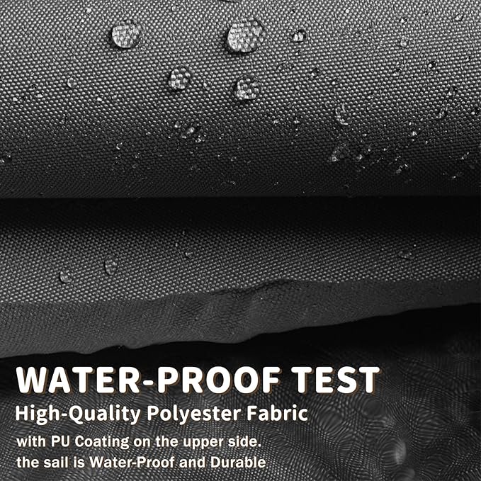 LOVE STORY Rectangle 7'x16' Waterproof Sun Shade Sail Canopy UV Block - Image 6