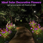 2 Pack Solar Stake Lights Outdoor Decor Waterproof Mums Artificial Flowers - Image 7