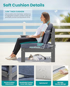 SERWALL 2 Pieces Patio Sofas, HDPE Outdoor Conversation Set - Image 5