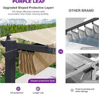 PURPLE LEAF 10' x 10' Aluminum Outdoor Pergola Wind-Resistant Retractable - Image 2