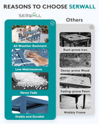 SERWALL 9-Piece Outdoor Dining Set, All Weather HDPE Outdoor Furniture Set - Image 8