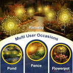 Solar Garden Lights Outdoor, 4 Pack 120 LED Twinkling Firework Lights Decorative - Image 5