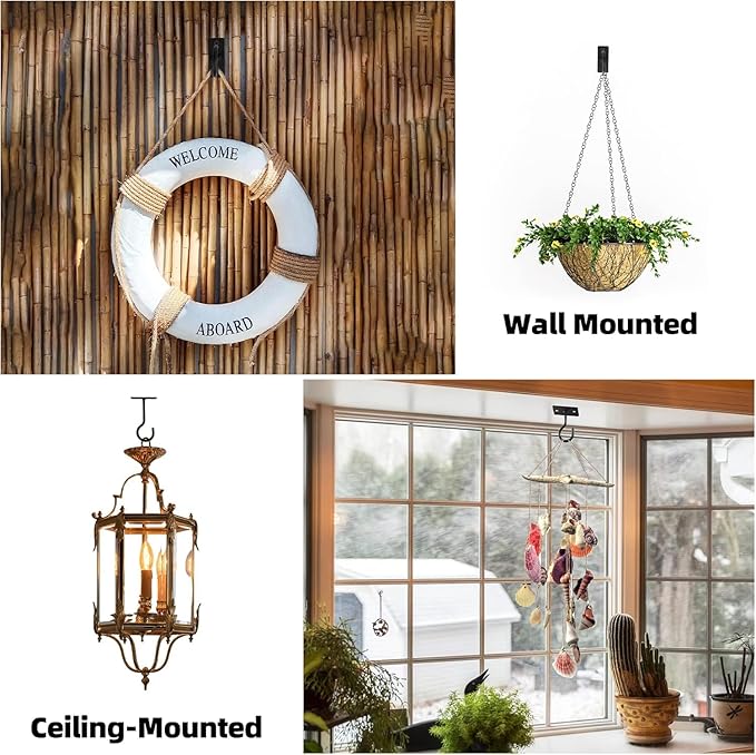 Ceiling Hooks for Hanging Plants 20Pcs Black - Image 4