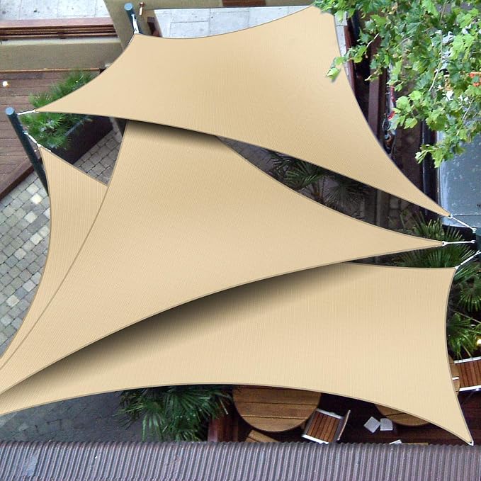 Patio Paradise 4' x 4' x 4' Sun Shade Sail Triangle Canopy Shade Cloth Fabric - Image 5