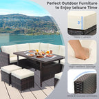 Tangkula 7 Pieces Wicker Patio Furniture Set, Rattan Sofa - Image 5