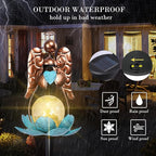 Solar Garden Lights Metal Flower Decor Colorful Solar Pathway Light - Image 5