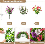 Artificial Flowers Faux Plants Outdoor Fake Flowers Spring Decor, 12 Bundles - Image 3