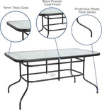 Flash Furniture Tory 31.5" x 55" Rectangular Tempered Glass Metal Patio Table - Image 4