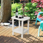 nalone Adirondack Side Table 16.5" Outdoor Side Table HDPE Plastic Double - Image 2
