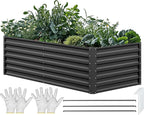 YITAHOME 6x3x2ft Outdoor Raised Garden Bed Kit, Large Metal Patio Planter Box by YITAHOME