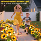 6 Pack Sunflower with Firefly Lights, Solar Lights Outdoor Garden Decor - Image 4