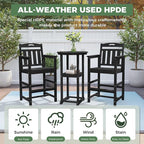 Outdoor Bistro Bar Set, Patio High Top Table and Bar Height Tall Adirondack - Image 3