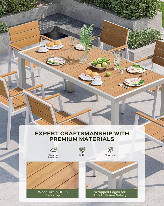 5-Piece Outdoor Dining Set, Aluminum Dining Table Set - Image 2