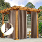 NICETOWN 2 Panels Waterproof Outdoor Curtains Fixed Pocket & Back Tab on Top & - Image 7